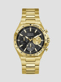 Guess Mens Blake Chronograph Stainless Steel Watch In Gold/Black Dial