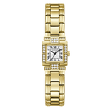 Guess Ladies Square Mini Watch In Gold