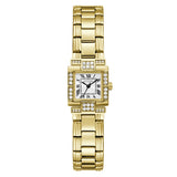 Guess Ladies Square Mini Watch In Gold