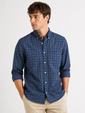 Gant O1. Campus Oxford Check Shirt In Indigo