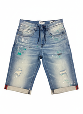Vialli Mens Grafinio Denim Shorts In Blue