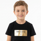 Enrico Coveri Boys Gold Logo T-Shirt In Black