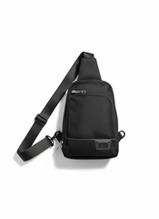 Lefel 7936-159F Leather Nylon Crossbody Black