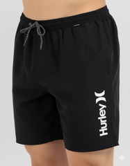 Hurley Mens 17" Solid Volley Boardshorts In Black