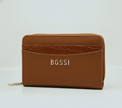 Bossi Womens Alessia Pu Zip Around Purse In Brown