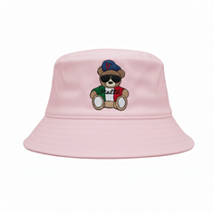 Vialli Mens Jessiaus Reversible Bucket Hat in White & Pink