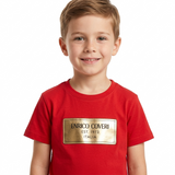 Enrico Coveri Boys Gold Logo T-Shirt In Red