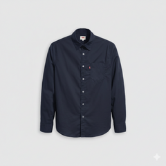 Levis Mens Classic 1 Pocket Shirt In Navy Blaze