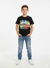 Polo Girls Paige Printed T-Shirt In Black