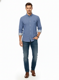 Polo Mens Micro Print Shirt In Blue