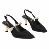 La Her Womens GSP-11 Heels In Black