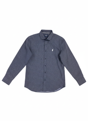 Polo Mens Geometric Print Shirt In Navy