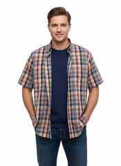 Polo Mens Textured Check Shirt In Multi