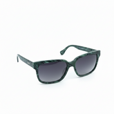 Balenciaga Foreset Green Square Frame Sunglasses In Marble Green