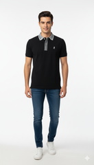 Polo Mens Plain Pique Placket In Navy