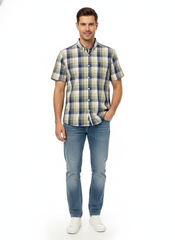 Polo Mens Check Shirt In Yellow