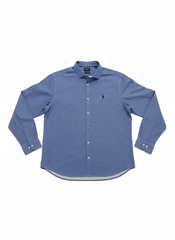 Polo Mens Micro Print Shirt In Blue