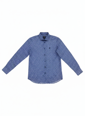 Polo Mens Geometric Print Shirt In Blue