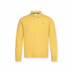 Gant Mens Regular Contrast Pique Long Sleeve Golfer In Yellow
