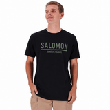 Salomon Mens Down Under Short Sleeves T-Shirt In Black/Olive