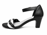 Green Cross Ladies Closed Back Ankle Heels In Black