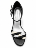 Green Cross Ladies Closed Back Ankle Heels In Black