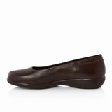 Green Cross Ladies Flat Slip-On Pump Shoe In Brown