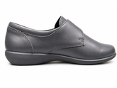 Green Cross Ladies Self Fastening Strap Flat Shoe In Navy