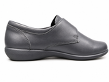 Green Cross Ladies Self Fastening Strap Flat Shoe In Navy