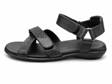 Green Cross Womens Velcro Adjustable Sandal In Black