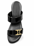Green Cross Womens X2 Buckle Sandals In Black