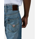 Guess Mens Slim Straight Jeans In Light Wash