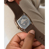 Guess Phoenix Mens Brownn Coffee Auto Watch