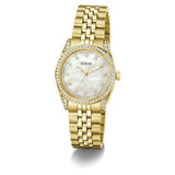 Guess Womens Jada Stainless Steel Watch In Gold/White Dial