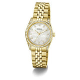 Guess Womens Jada Stainless Steel Watch In Gold/White Dial