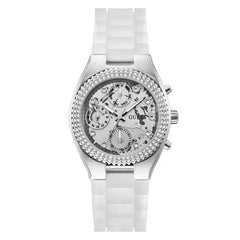 Guess Ladies Jelly Silver Dial Multifunction Watch