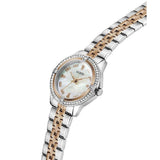 Guess Womens Colette Two Tone Watch In Silver And Rose Gold