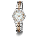 Guess Womens Colette Two Tone Watch In Silver And Rose Gold