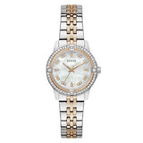 Guess Womens Colette Two Tone Watch In Silver And Rose Gold