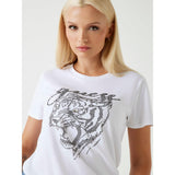 Guess Ladies Tiger Easy Tee White