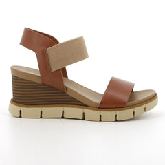 Hush Puppies Ladies Freja Cognac Leather Sandals