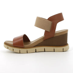 Hush Puppies Ladies Freja Cognac Leather Sandals