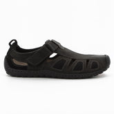 Hush Puppie Nebula Leather Sandals In Black