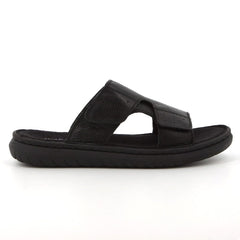 Hush Puppies Mens Memphis Black Leather Tumbled Shoes