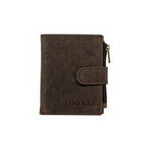 Bossi Mens Hunter Leather Small Uni Card Wallet With Zip In Brown
