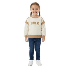 Polo Girls Hailey Printed Sweater Off White