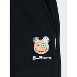 Ben Sherman Mens Happy Bear Fleece Shorts in Black