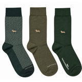 Harmont & Blaine Cashmere Cotton 3-Pack Sock In Green Multi