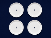 Polo Classic High Rim Fish Plate 4 Piece Set In White