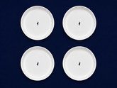 Polo Classic High Rim Fish Plate 4 Piece Set In White